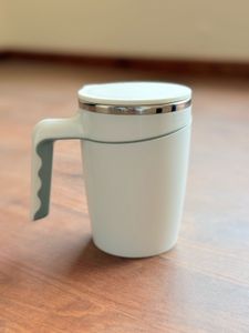 Set of 4 - Modern White Travel Mug with Lid