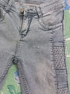 Light Wash Embroidered Jeans