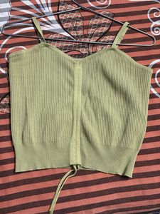 Cute Olive Green Tank Top With Shrug