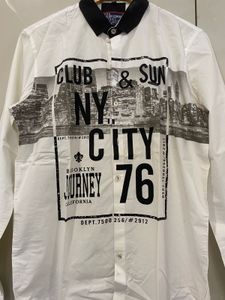 Men's White NYC Graphic Print Shirt