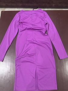 Newme Elegant  Purple Long Sleeve Dress