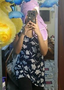 Stylish Blue Floral short kurti top