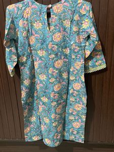Beautiful Teal Floral Print Kurta