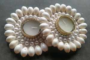 Handmade Shell Candle Holders (Set of 2)