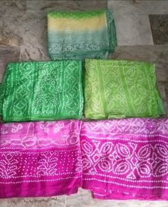 BRAND NEW Bandhani silk saree set
