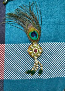 kundan and morpankh brooche for  baraat swagat