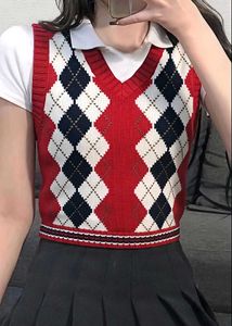 New with tag Korean Argyle Knit Vest Sweater