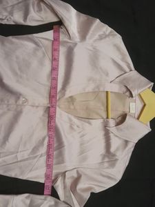 Pink Satin Crop Shirt