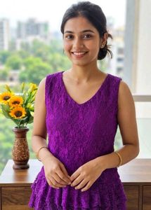 Purple Lace Peplum Blouse