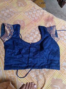 blue saree blouse with petticoat