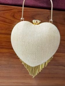Bridal Party wear Clutch Bag Purse Heart shape