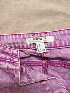 Forever 21 Purple Denim Button-Up Skirt