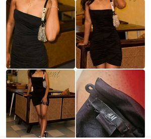 HnM Black Ruched Dress