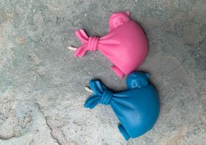 4 Baby Shower Candles - Pink &amp; Blue
