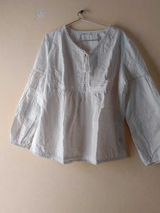 White Embroidered kurti