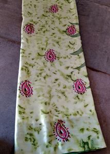 Green Silk Shiny Saree