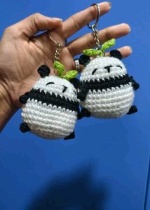 0ne Cute Crochet Panda Keychain