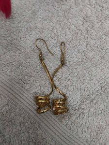 Unique Gold Spiral Dangle Earrings