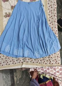Blue Kurta Skirt Set