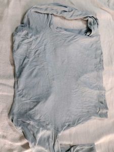 Baby Blue Cut-Out Long Sleeve Top