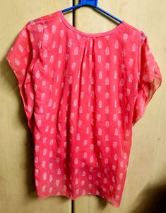 Coral Printed Top