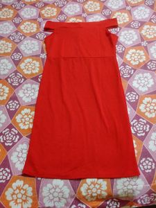 Elegant Red Off-the-Shoulder Dress