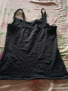 Black Lace Trim Cami Tank Top