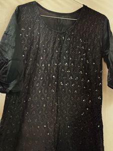 Elegant Black Sequined Kurta