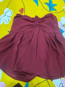 Maroon Ruched Tube Top