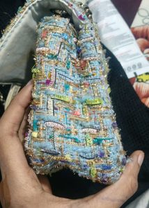 Cute Tweed Floral Chain Bag