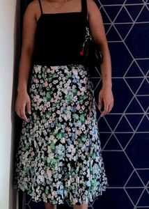 Floral Print Midi Skirt