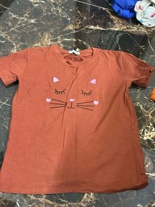 Cute Cat Face Graphic T-Shirt