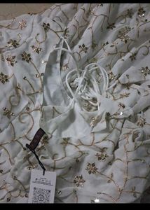 Elegant White Embellished Anarkali Suit