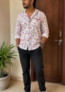 Floral Print Button-Up Shirt