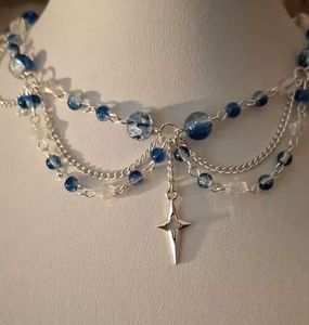 Boho Star Charm Beaded Choker Necklace