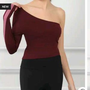 M size One-Shoulder Long-Sleeve gymwear  Top