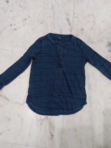 Denim Long Sleeve Top