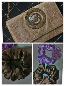 COMBO 😍😍😍  Clutch with Scrunchies