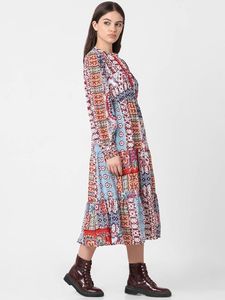 Only Multicolor Printed Midi Dress