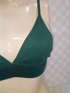 (1300)Green Velvet Bralette