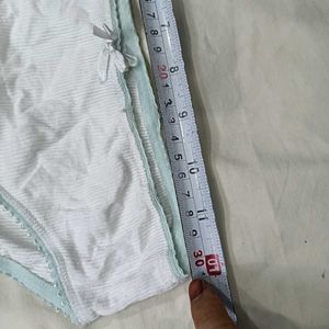 White Ribbed 🪔Briefs with Blue Trim