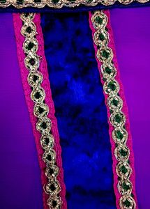 Vibrant Purple &amp; Red Indian Saree