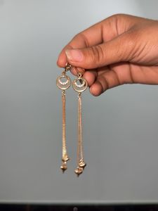 Elegant Gold Drop Earrings with Crystal Accents