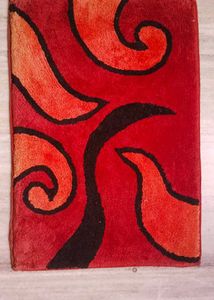 Leaf Print Accent Rug