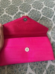 Pink Clutch with Floral Detail
