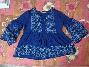 Boho Embroidered Peasant Top