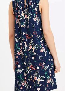 Navy Floral Sleeveless Dress