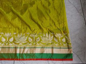 Florocent Green And Red New Saree