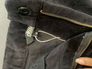 Black Velvet Skirt with Gold Zippers