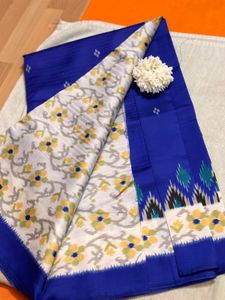 Elegant Blue Patterned Saree